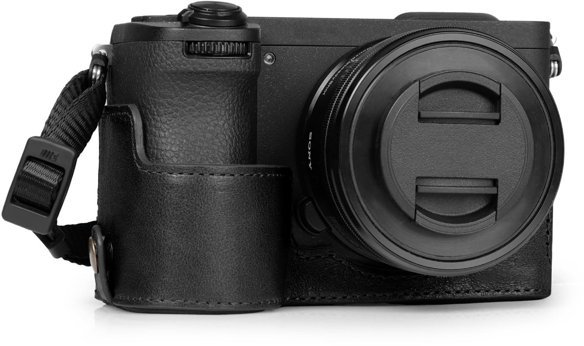 Omgoods - Echt Leren Half Camera Case voor Sony Alpha A6700 - Stijlvol en Beschermend