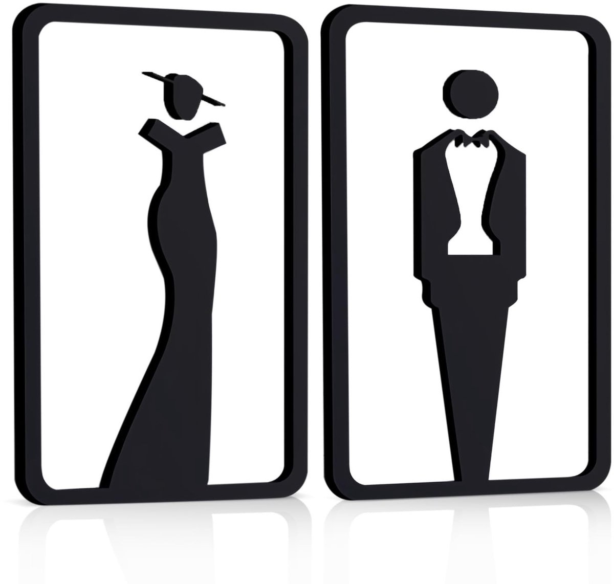 Omgoods - 2 Stuks Badkamersignalen voor Mannen en Vrouwen - Acryl Toiletborden