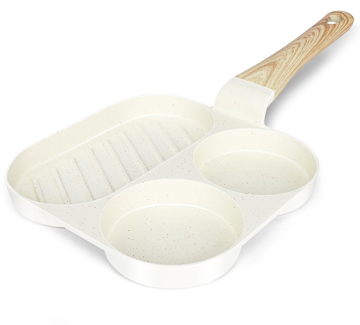 Omgoods - Non-Stick Omelet Pan met 3 Holes - Geschikt voor Alle Kookplaten