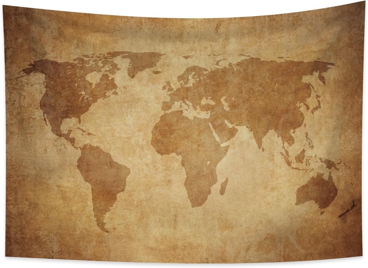 150x100cm Wereldkaart Tapijtwerk Muur opknoping, Wijnoogst Perkament Textuur Patroon Wereldkaart voor Room Decor E-les Online Teach Tapijtwerk voor school Klas kamer Slaapzaal