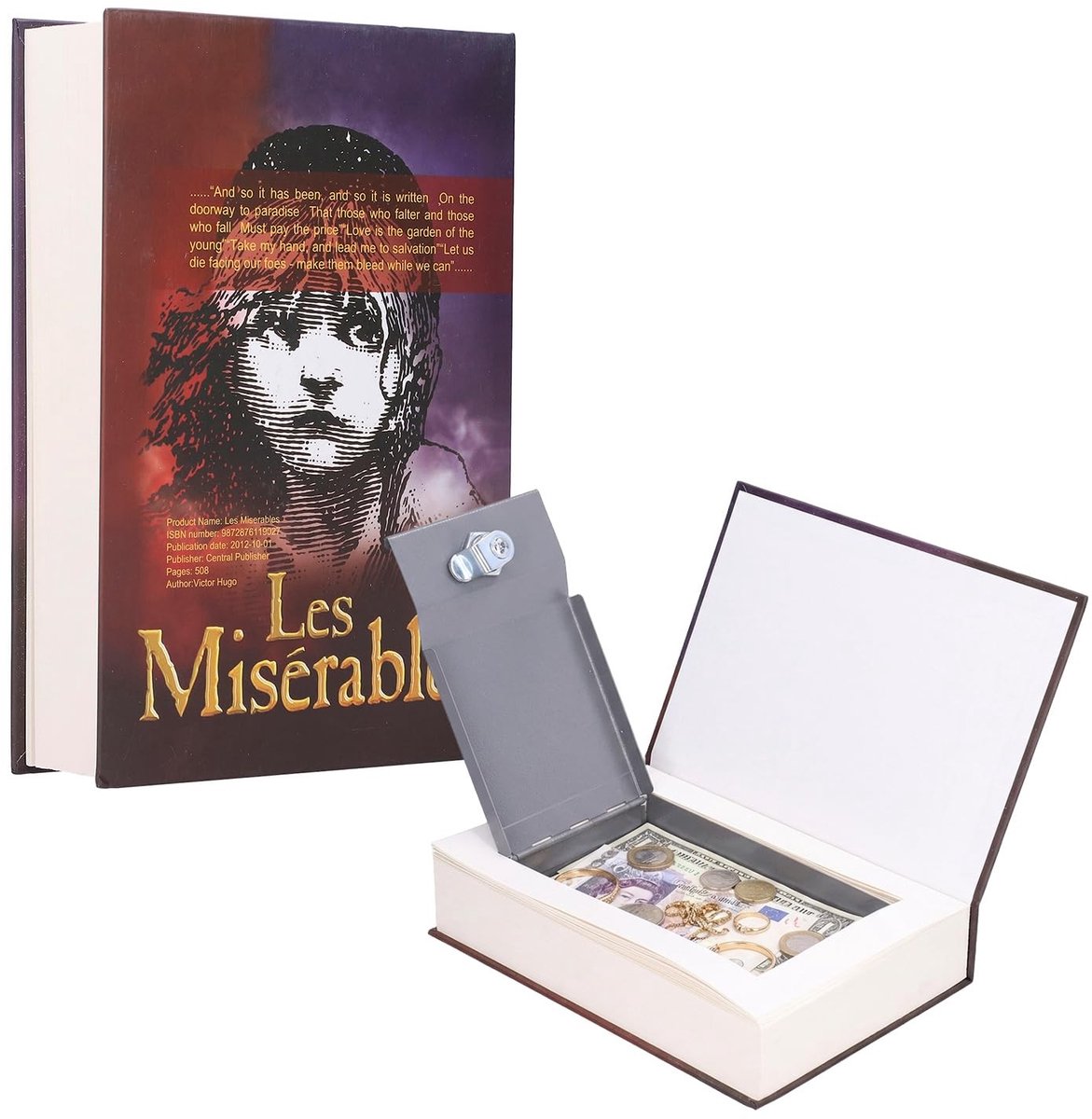 Omgoods- Boekenkluis Discreet Ontwerp - 22 x 15 x 4,5 cm - 2 Sleutels - Ideaal voor Geld/Sieraden - Compacte Opbergoplossing - Perfect voor Boekenkast/Bureau - Verstopkluis