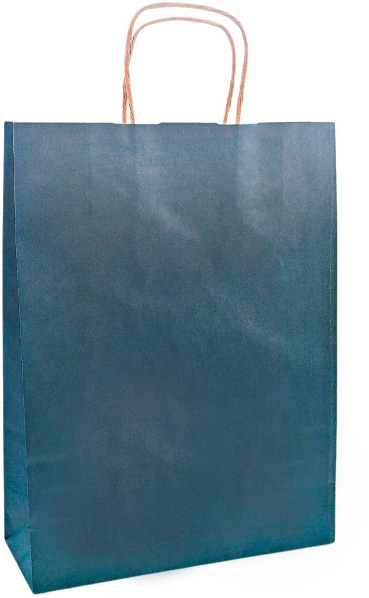 Omgoods - 25 Stuks Kraft Papieren Tassen met Stevige Handvatten - 35x14x44cm