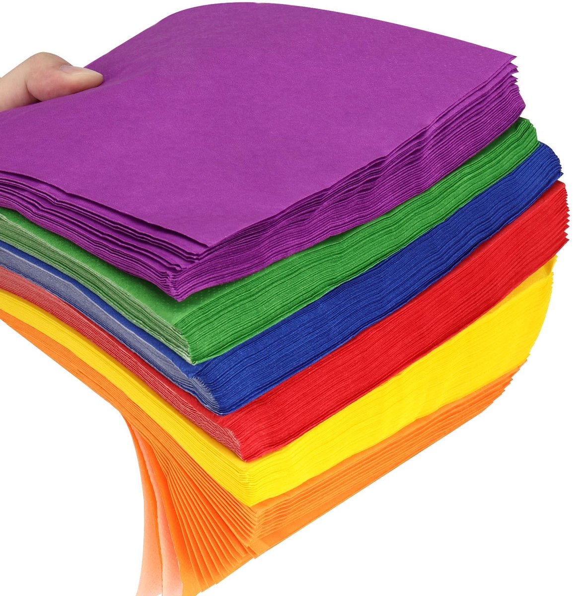 Omgoods- Cocktailservetten 240 Stuks - Veelkleurige Servetten - Dubbellaagse Feestservetten - Vierkante Lunchservetten - 6,5 x 16,5 cm - Reliëf Randen