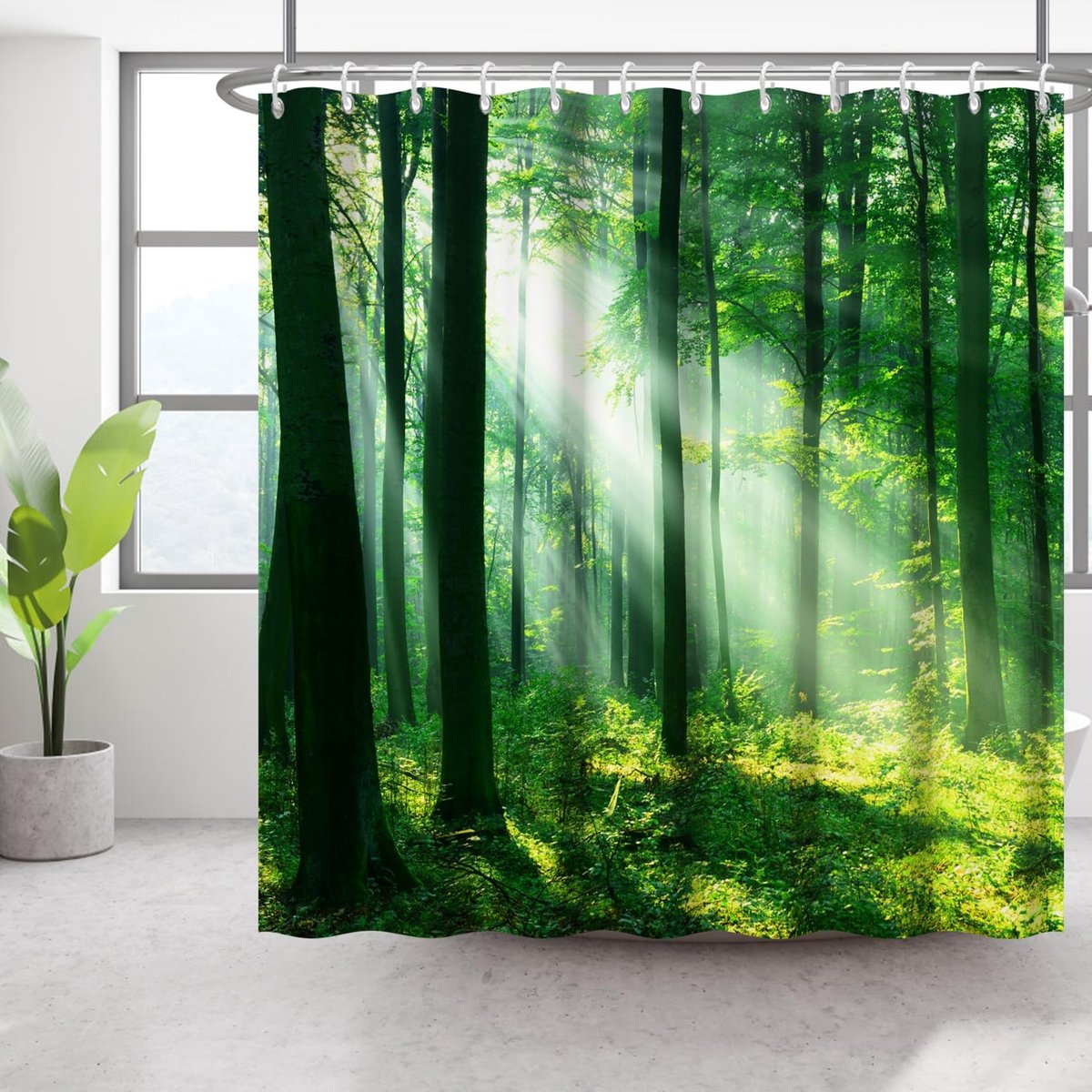 Omgoods - Natuurlijke Bos Douchegordijn 180 x 200 cm