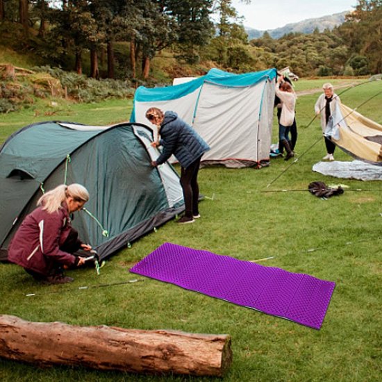 Opvouwbare Campingmat - Schuimrubberen Isomat - Outdoor Kamperen - Lichtgewicht Schuim - 190 x 57 x 2 cm - Paars van Merkloos — afbeelding 5