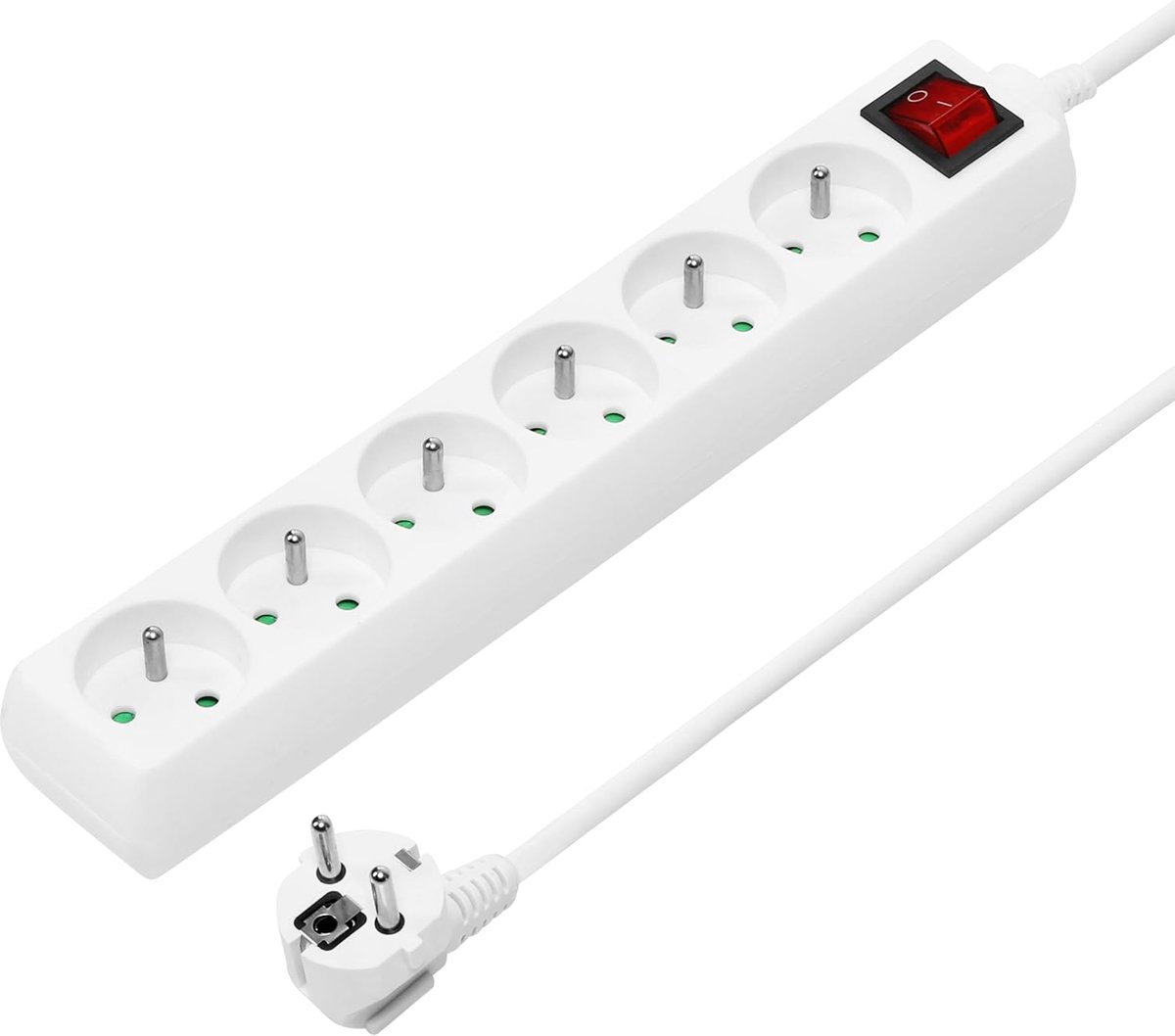 Verlengkabel 230 V 10 m 6 stopcontacten PP6K-10 netschakelaar