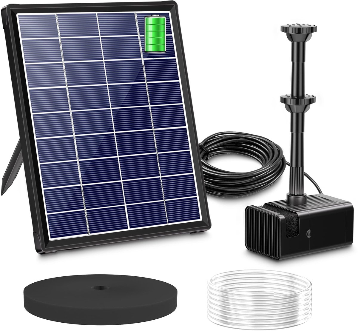 Omgoods - Solar Waterpomp met 3000mAh Batterij - Voor Tuin en Vijver