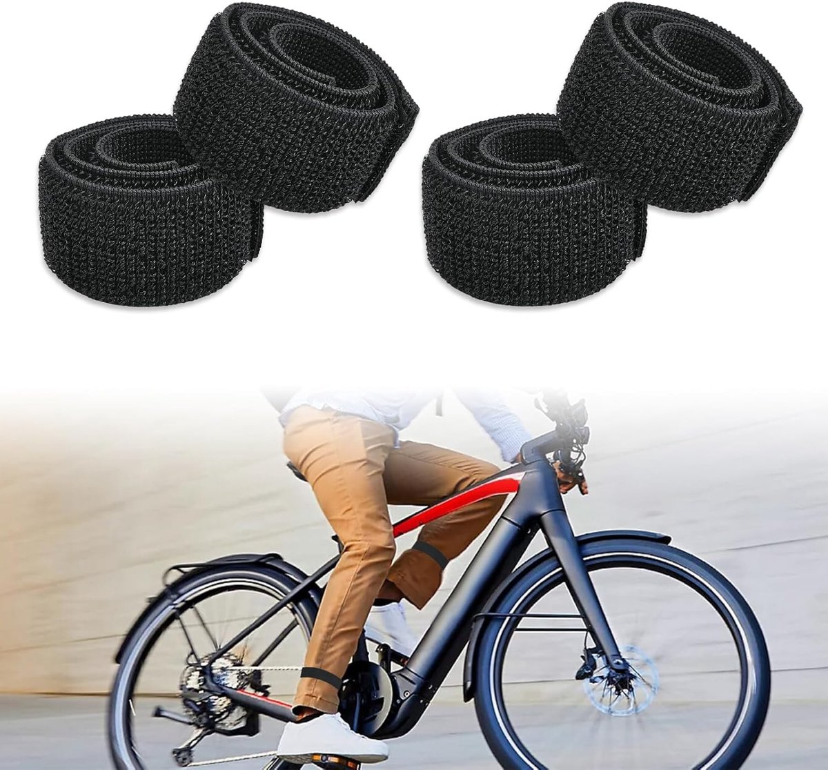Broekklemmen voor fietsen, broekklemmen voor fietsers, broekklemmen, broekbescherming, elastische broekbescherming, voor wandelen, kamperen, joggen, fietsen, bergbeklimmen