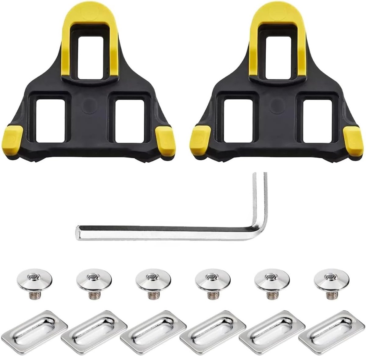 SPD cleats geel - 2 paar voor klikpedalen - SH51 fietsschoenplaten - veilige grip voor zorgeloos fietsen - ShopVlot