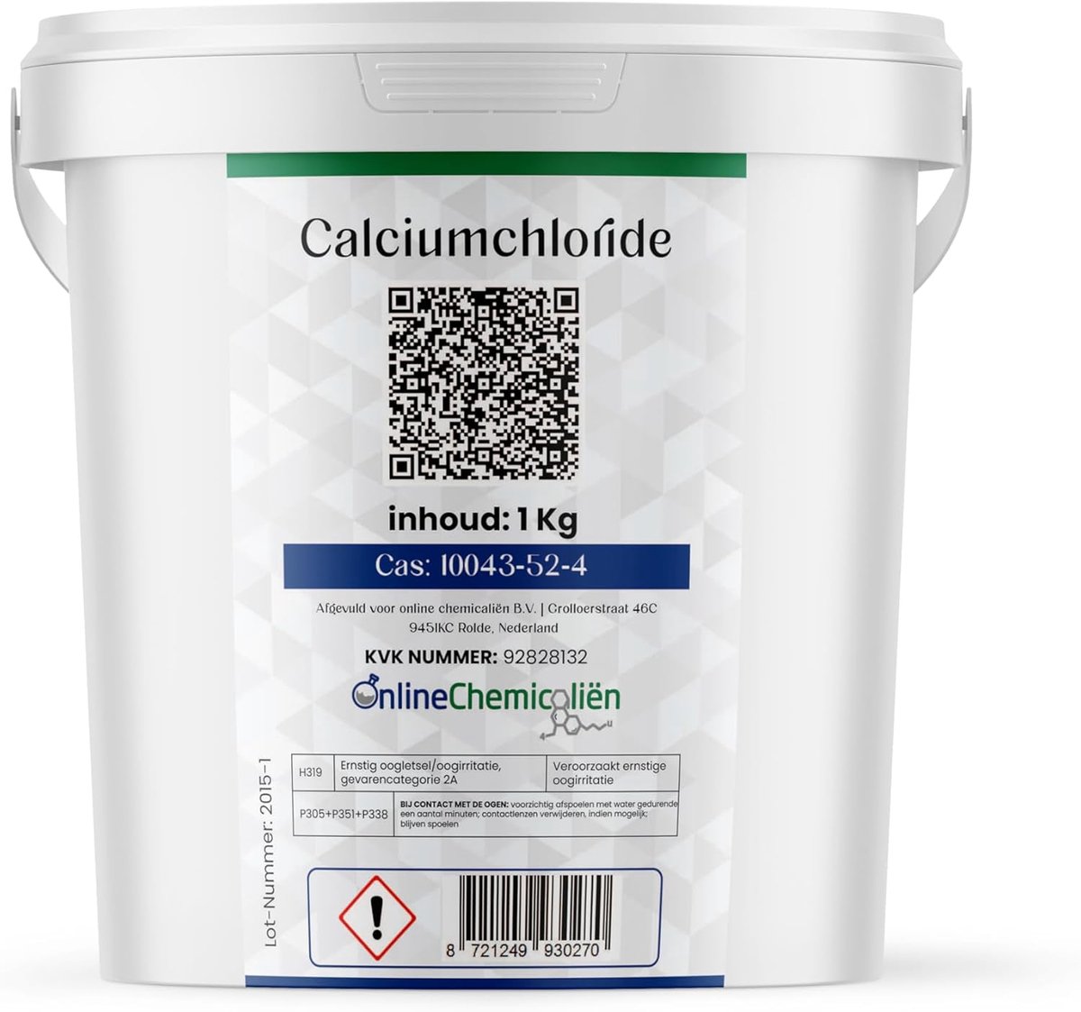 Calciumchloride 1 kg - Vochtabsorber - Hoge zuiverheid - Effectieve controle tegen vocht - ShopVlot