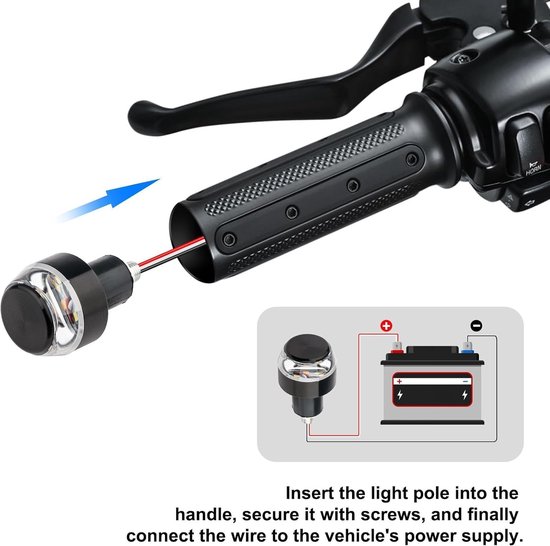 KZQ 2-delige LED richtingaanwijzers voor motor en fiets - Dubbele kleur stuurplug knipperlichten - Wit en geel — afbeelding 3