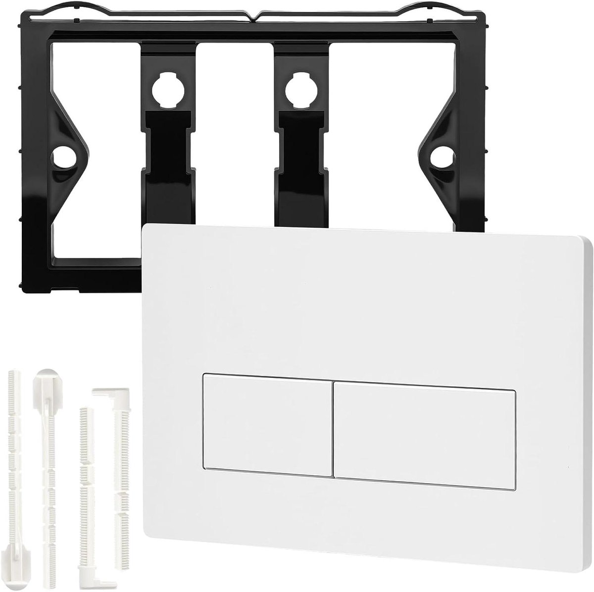 Toilet Drukplaat - Bedieningsplaat WC - Water Besparen - Dubbele Spoeling Functie - 23 x 17 cm - Wit