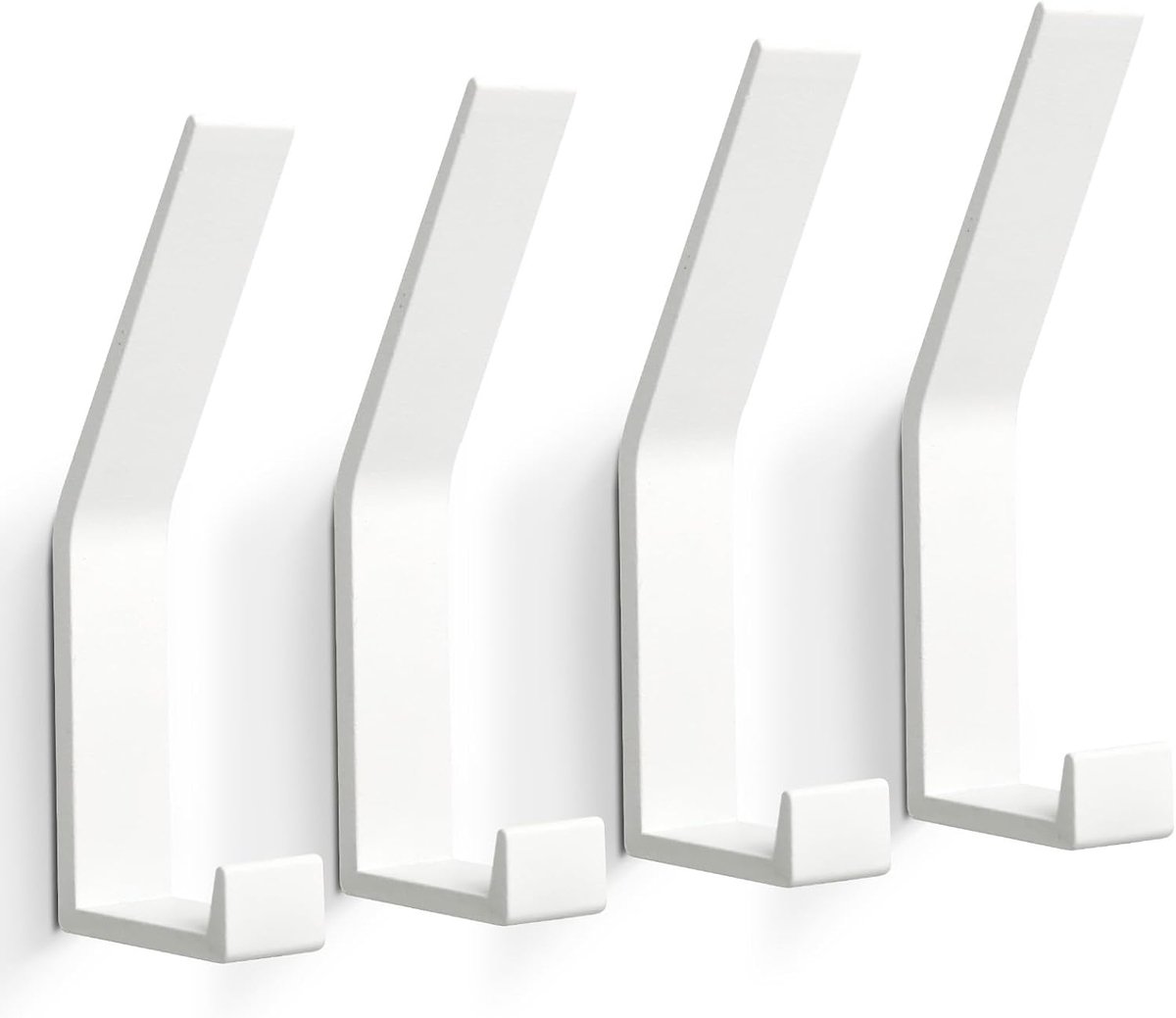 SnelShoppen - Coat Hooks 4 Stuks, Moderne Kapstok (Schroeven Onzichtbaar!) Stevige Wandhaken voor Kleding, Handdoeken, Dubbele Garderobe Haken Ideaal