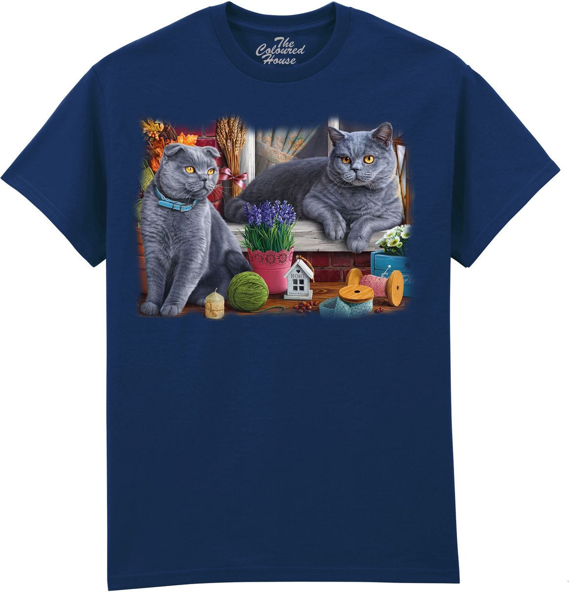 Britse Korthaar Katten British Cats The Coloured House T-shirt S