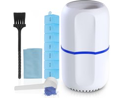 pillenvermaler - Fijn poeder elektronische verpulveraar voor kleine & grote medicijnen - Wordt geleverd met pillenorganizer, borstel, lepel, doek & roestvrijstalen messen by Pill Mill