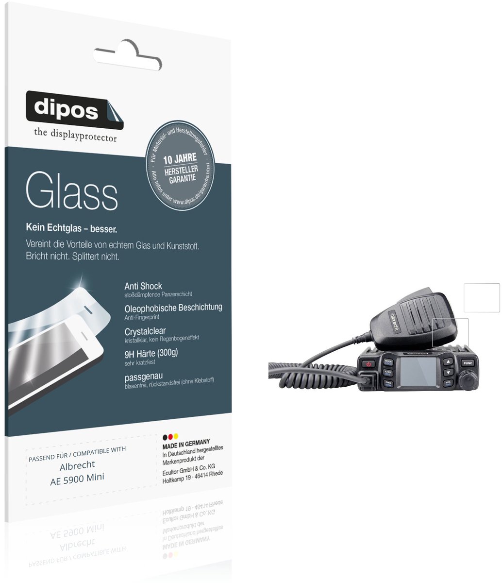 dipos – 2x Pantserfolie geschikt voor Albrecht AE 5900 Mini | 9H Screenprotector