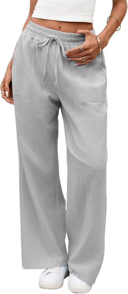 broek dames mode zomer joggingbroek broek brede zomerbroek transparant met voering trekkoord vrijetijdsbroek zakken
