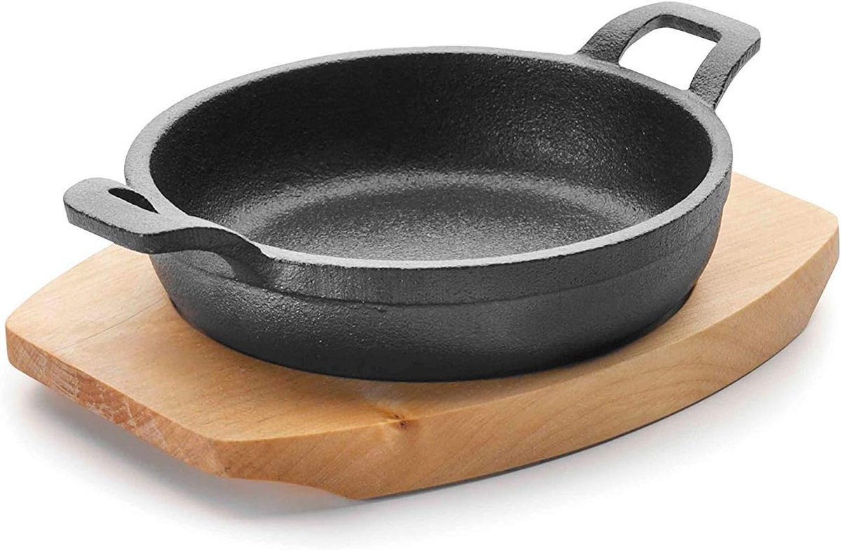 Pan M/houtbakplaat Magma diameter, gietijzer, zwart, 15 cm