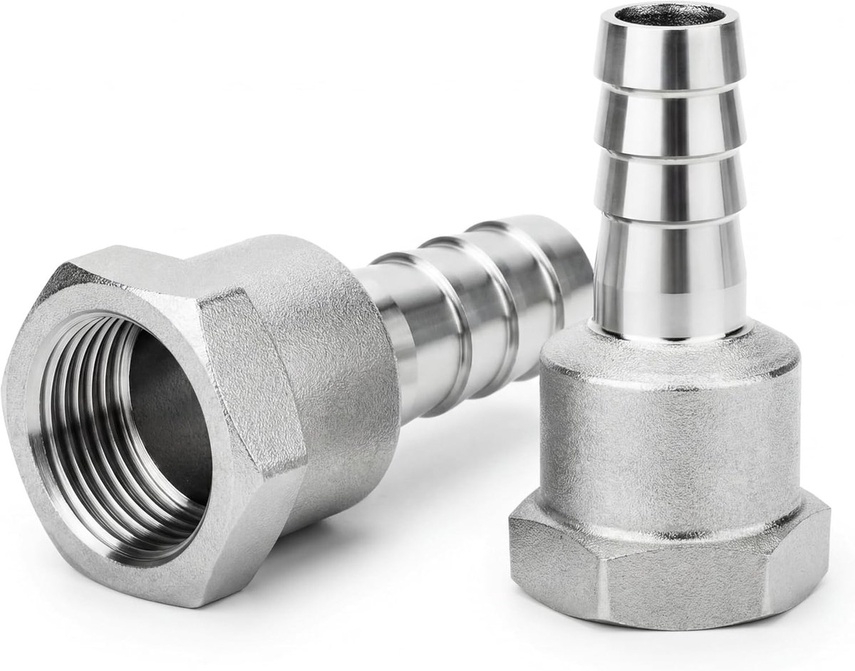 2 Stuks Slangtule-Koppelingen, 32 mm Tule Naar 1" BSP-Binnendraad, 304 Roestvrijstalen Knelkoppeling Voor Water, Lucht En Industri毛le Leidingverbindingen