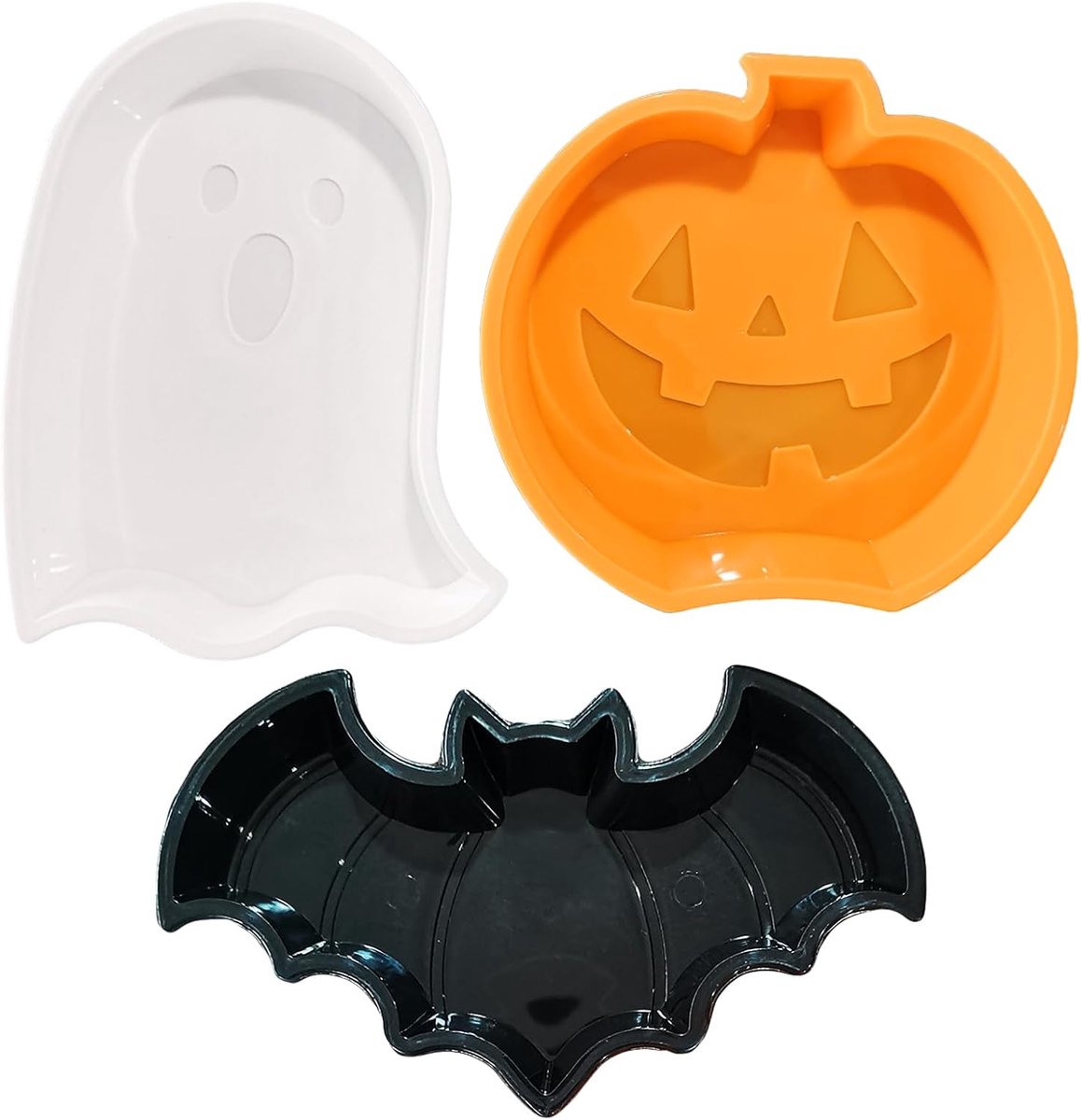 3 stuks PP snoepborden, Halloween snoepkommen, pompoen, geest, vleermuis, snoepborden, voor koekjes, suiker, snoep