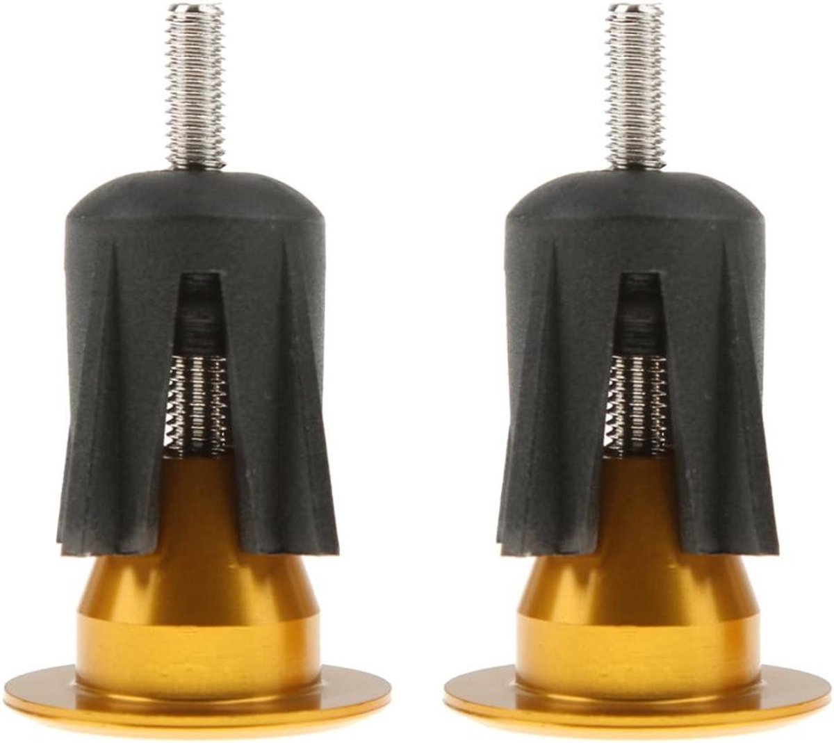 Fiets Handvatten - Stuurdoppen - Fietsen Beschermen - Aluminium Legering - 4.3cm - Goud