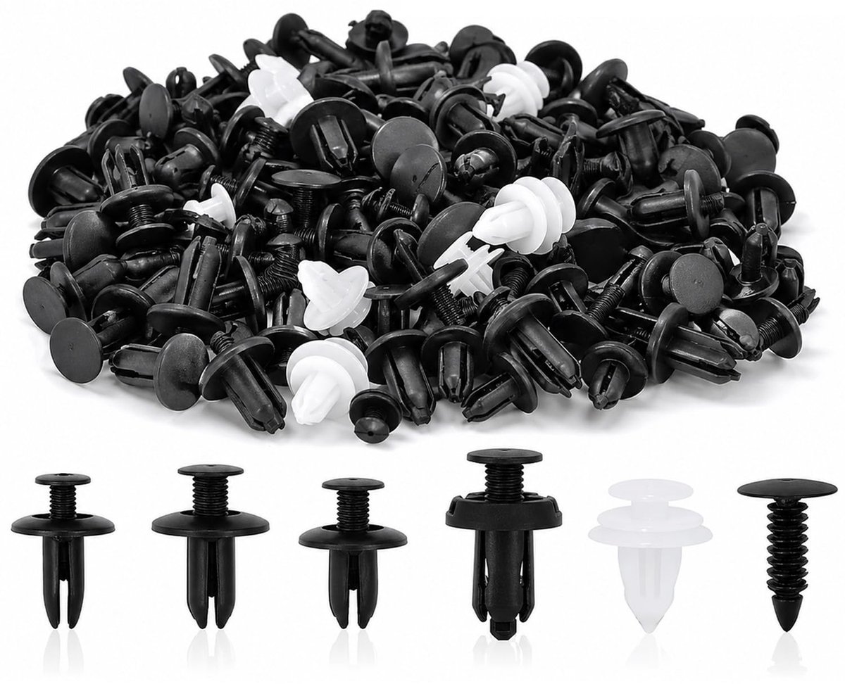 10 mm spreidklinknagels, kunststof, spatbordklinknagels, bevestigingsclips, autobevestigingsclips, bumperversterkingsclips, kunststof klinknagels bevestigingsset clips voor auto (30 stuks)