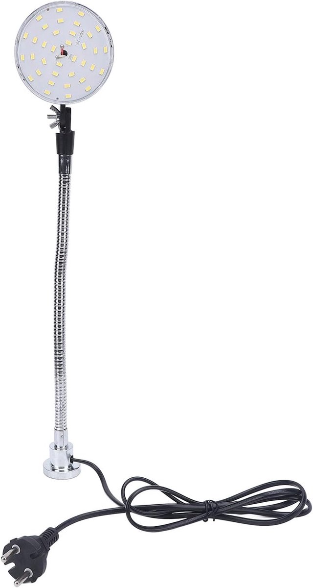 -machinelicht, 15W 1500 Lumens Magnetisch Werklicht met Flexibele Zwanenhals en Magnetische Basis, Waterdichte Draaibanklicht voor Draaibank, Werkbank, Naaimachine (EU-stekker)