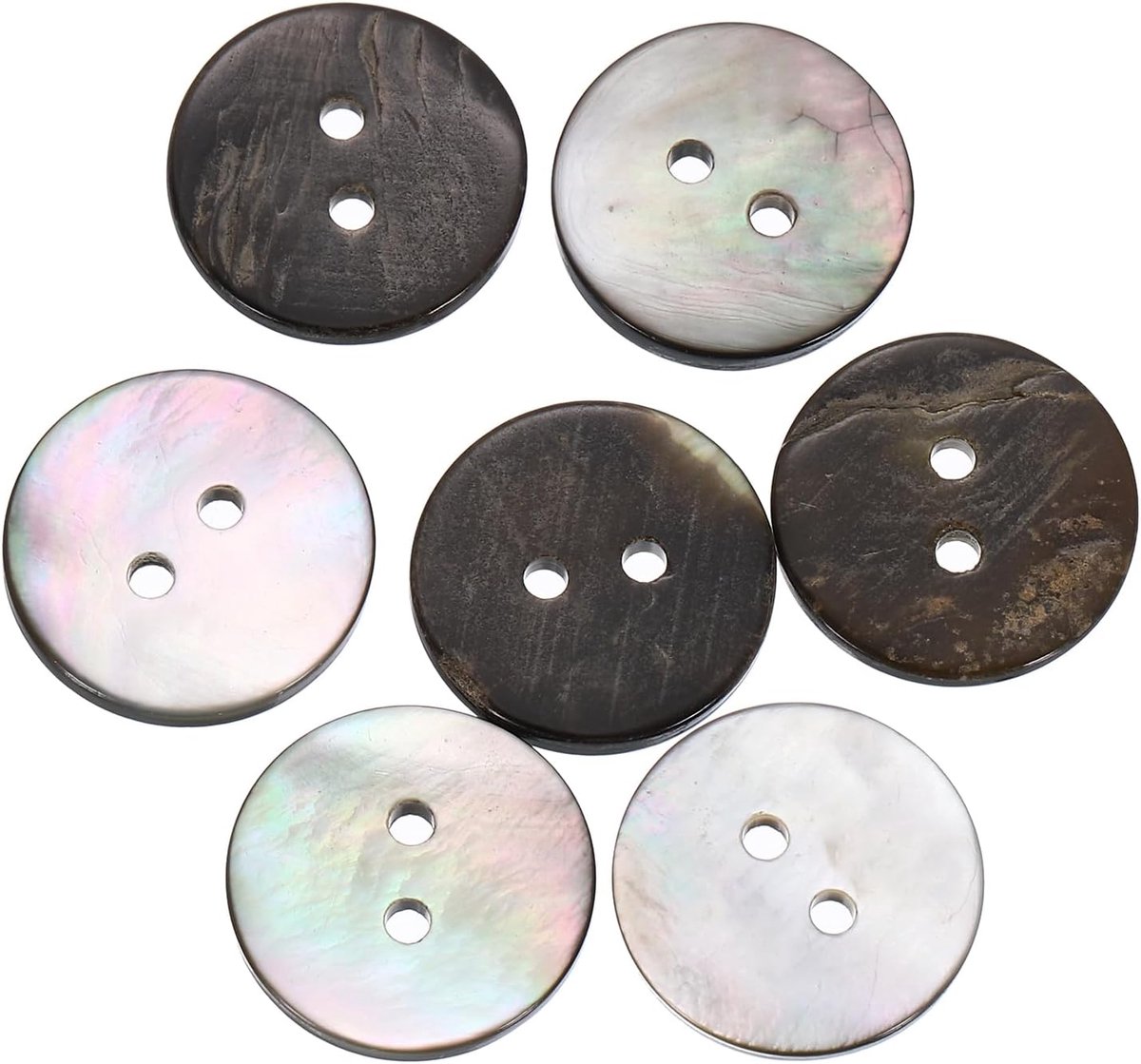 Knopen, 2-gaats parelmoerknopen 18 mm naaiknopen naaihandwerk knopen voor hemd naaien doe-het-zelf handwerk decoratie, zwart
