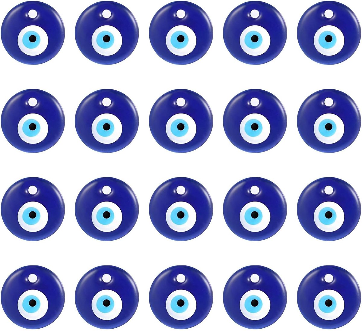 Kralen Glas Boze Oog Plat Blauw Boze Oog Parel voor Ketting Sieraden Armbanden | Turks oog amulet voor huis, Turkse boze oog om op te hangen, boze oog, blauw Nazar Boncugu