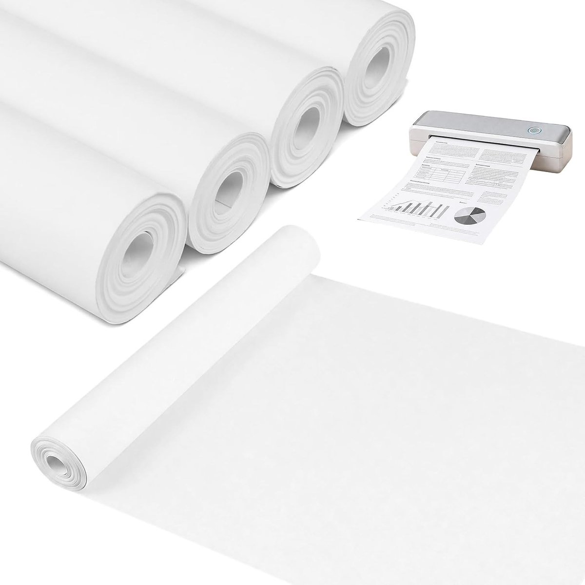 A4 thermisch printerpapier 210 mm x 30 mm - 4 rollen - BPA-vrij - sneldrogend voor draagbare printer - ShopVlot