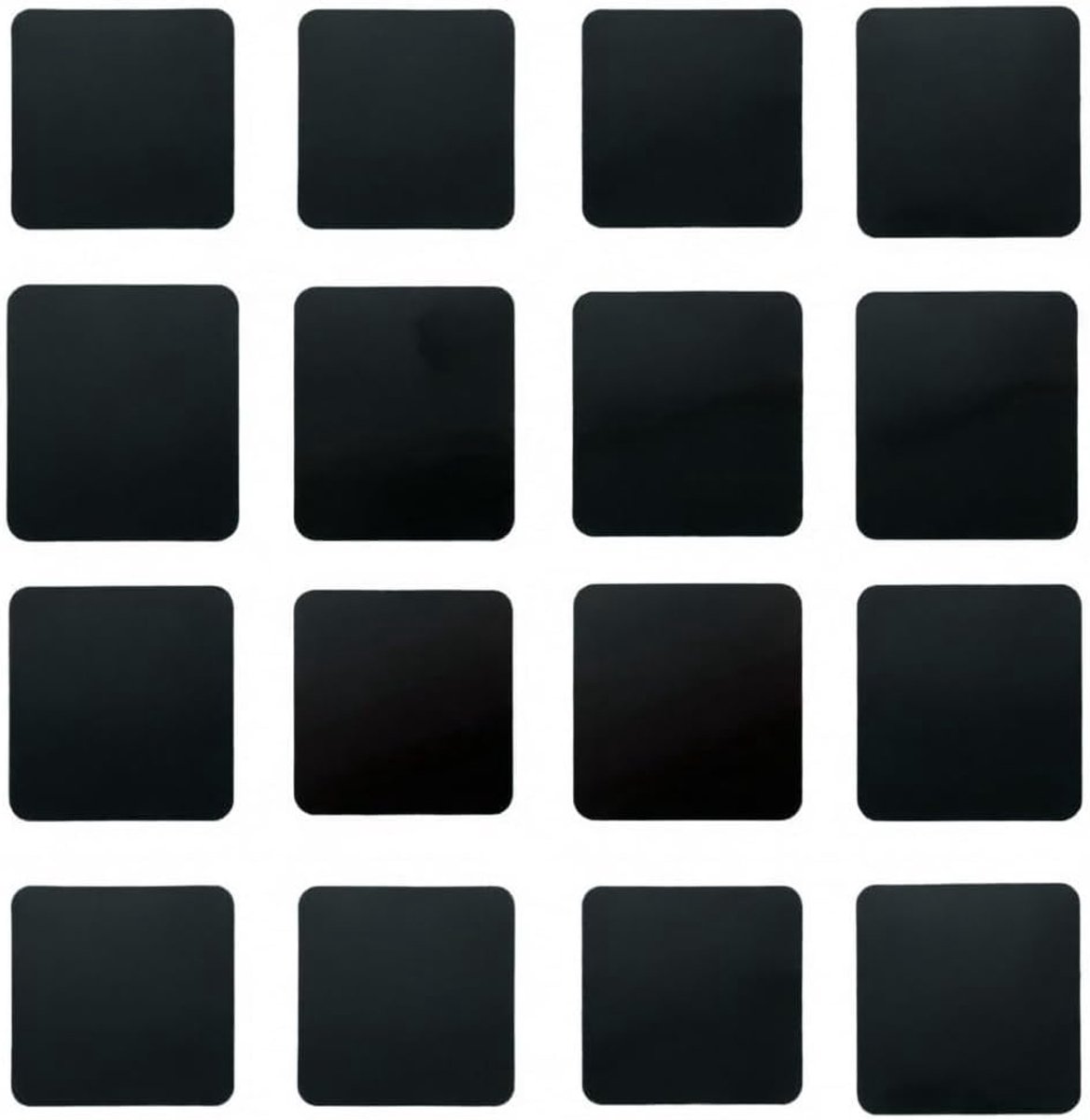 16 stuks tapijtstoppers, antislippads, vierkant, PU-tapijt, antisliponderlaag, wasbaar, herbruikbaar, antislip, tapijtonderlegger voor hardhouten tegels, zwarte mat