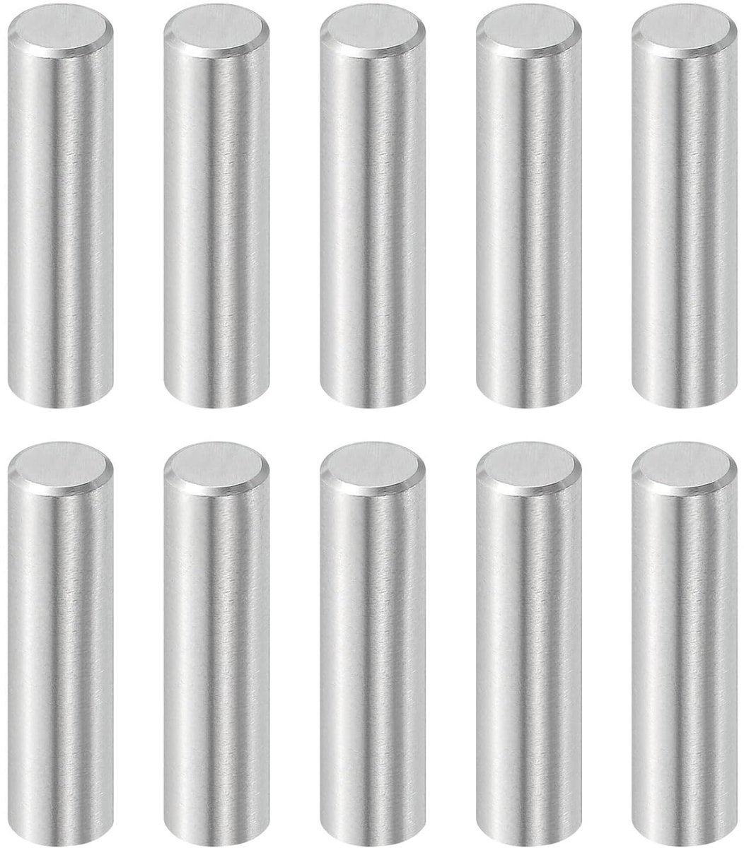 10 stuks 6 mm x 22 mm plugstiften, 316L roestvrij staal, cilindrische plugpennen, planksteunpen, penstang, bevestigingselementen, metalen plankstiften, zilverkleurig