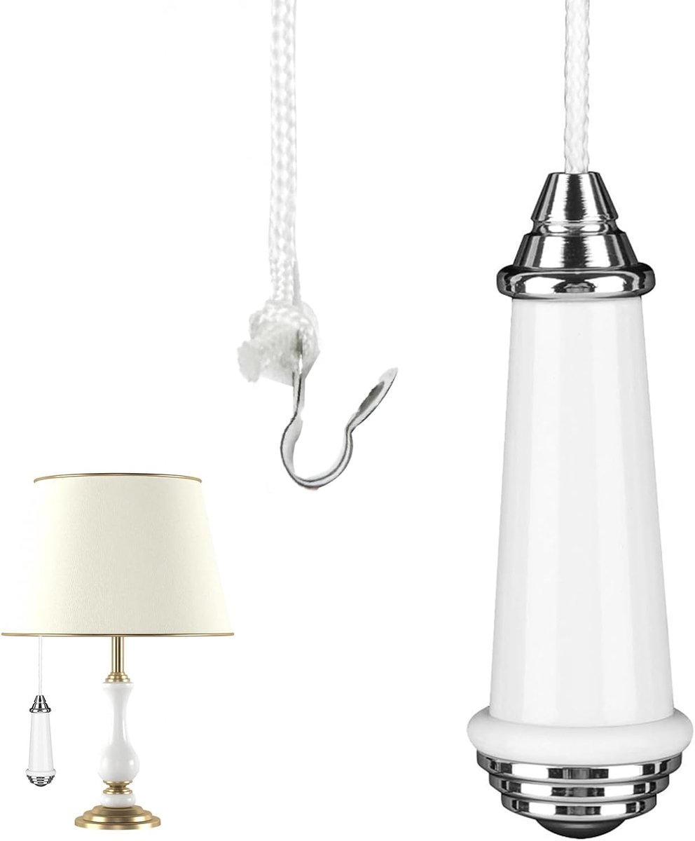 trekkoord voor badkamer, badkamer lichttrekkoord met greep en 150 cm nylonkoord vervangingstrekkoord jaloeziekoord greep voor plafondlamp ventilator badkamer lichtschakelaar