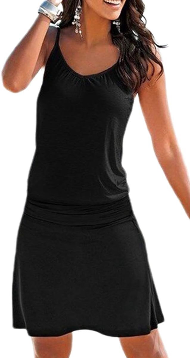 Strandjurk voor dames, strandjurk, mouwloos, bikini cover-up strandjurk, tropisch, casual