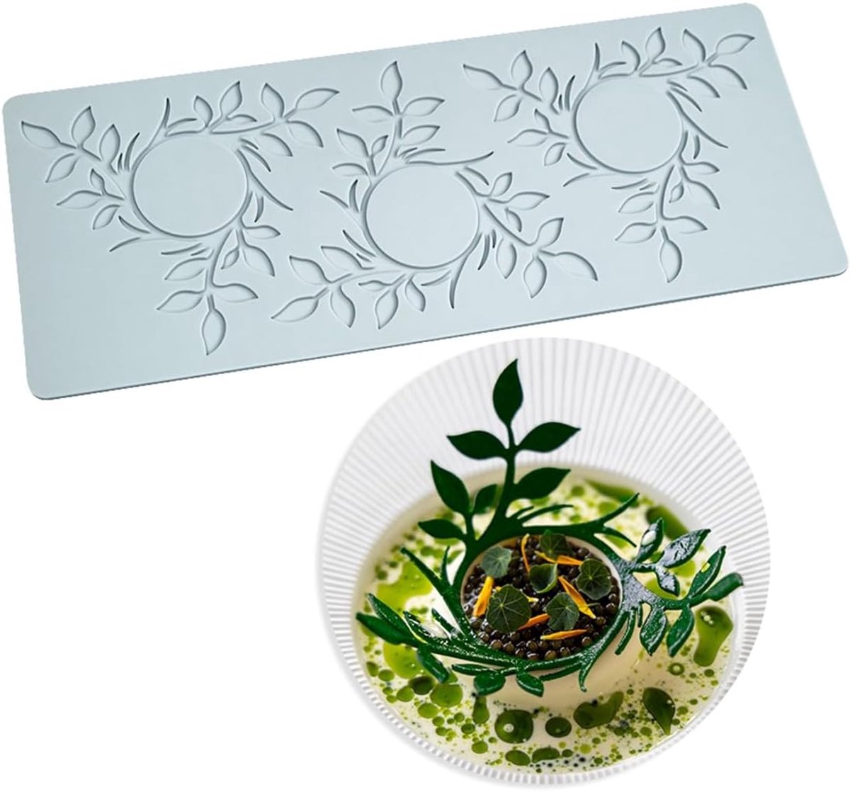 3D holblad fondant kantvorm multi bladeren bloem snoepvorm chocolade suiker handwerk cake decoratie cupcake top (bloem_30,7 x 12,5 x 0,3 cm)