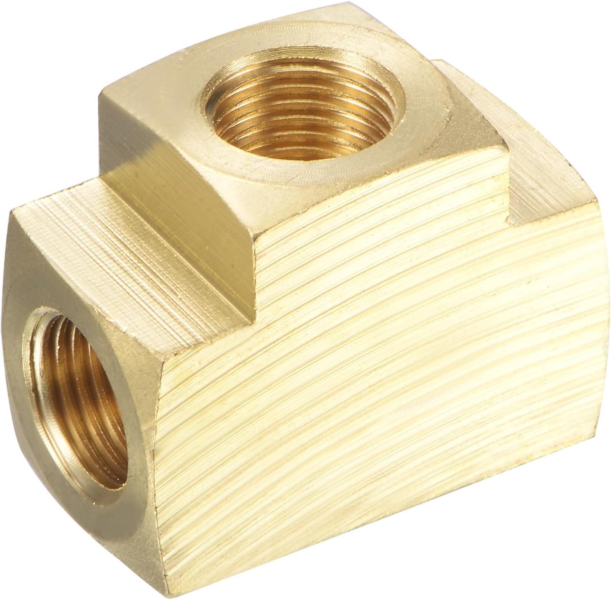 sourcing map Messing T-stuk buisaansluiting 3-weg buisadapter 1/8 NPT binnendraad