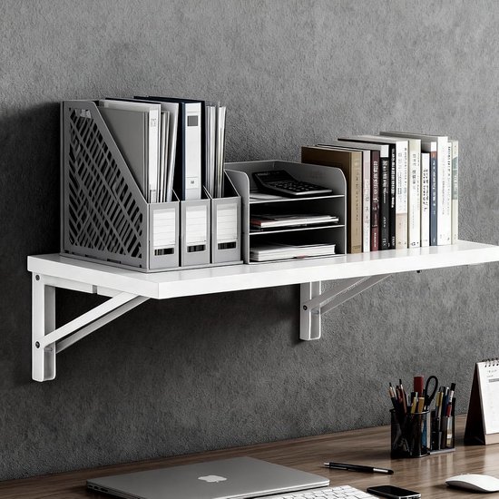 400 mm, zware belasting, 90 graden klaphoek met vergrendeling, wit klapscharnier, ruimtebesparende plankhouder, inklapbare plankdrager voor klaptafel, tafelbladen, wandtafel, 4 — afbeelding 5