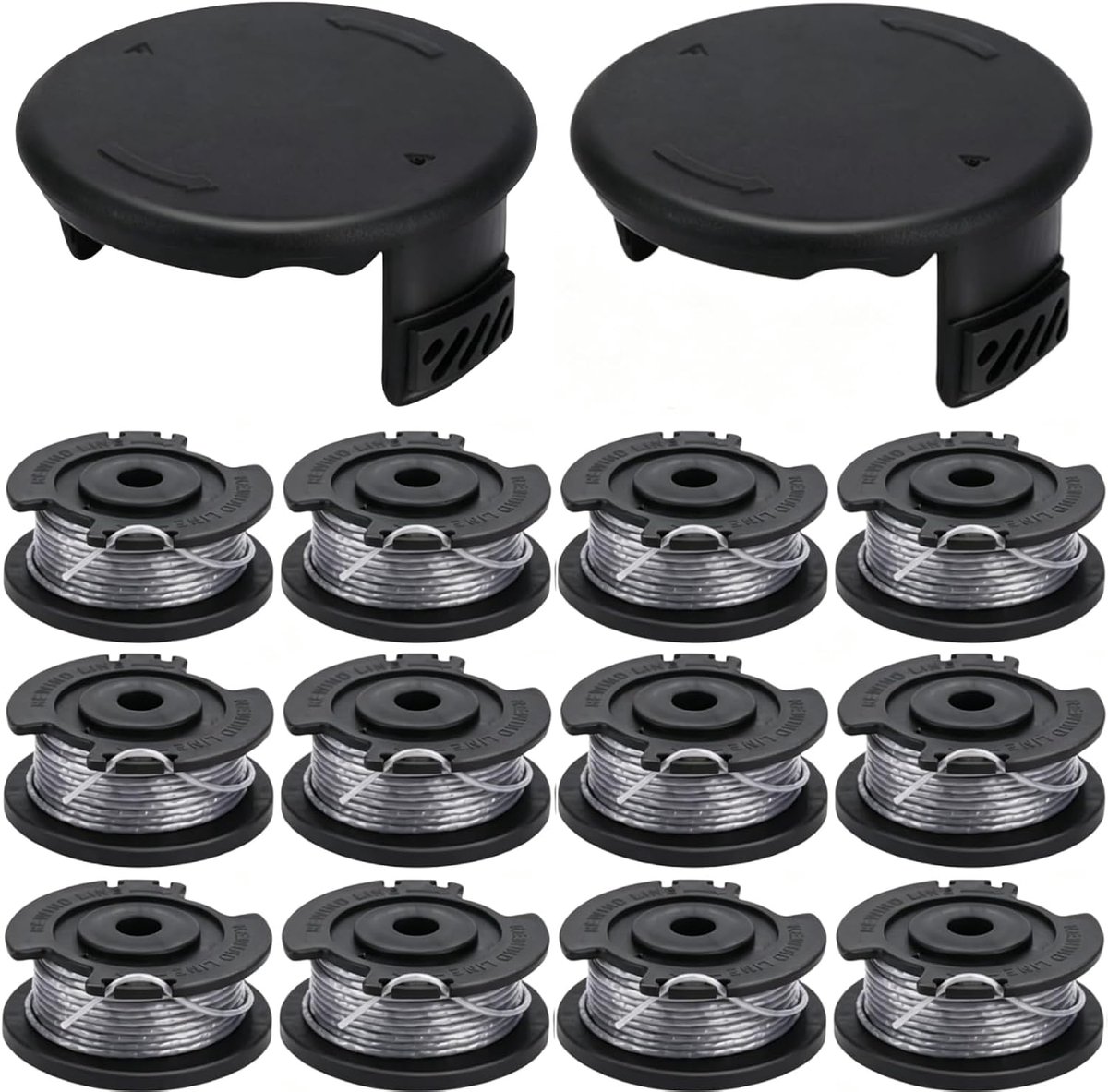 draadspoel F016800569 geschikt voor Bosch Art 23 SL en Art 26 SL reservedraadspoel 4 m lengte Ø 1,6 mm en vervangende trimmerkap F016F04557 (12 spoelen + 2 doppen)