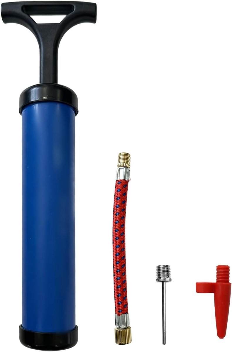 balpomp voor basketbal, voetbal, volleybal, rugby en opblaasbare ballen, antislip handgreep, naalden en afneembare slang inbegrepen, ideaal voor alle opblaasbare producten