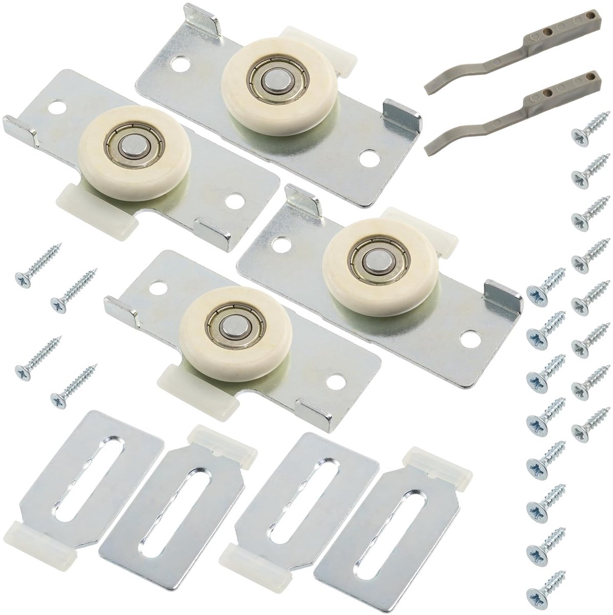 Set van 2 schuifdeurrollen sets voor meubeldeuren met