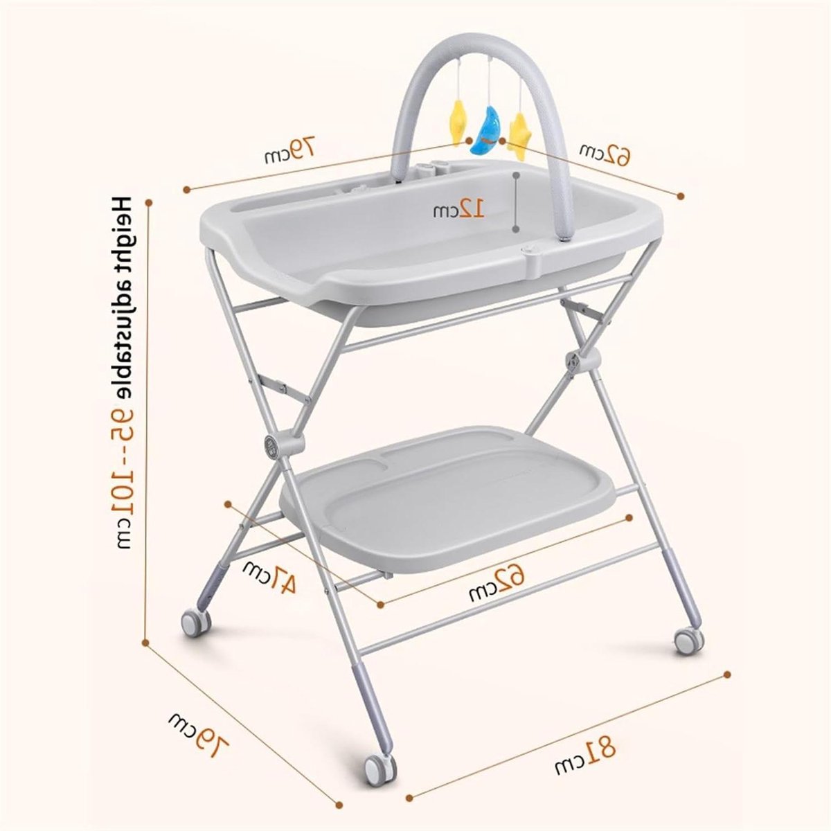Baby Verzorgingstafel - Commode Tafel - Baby Verzorgen - Inklapbaar Ontwerp - Stabiel Frame - Groen