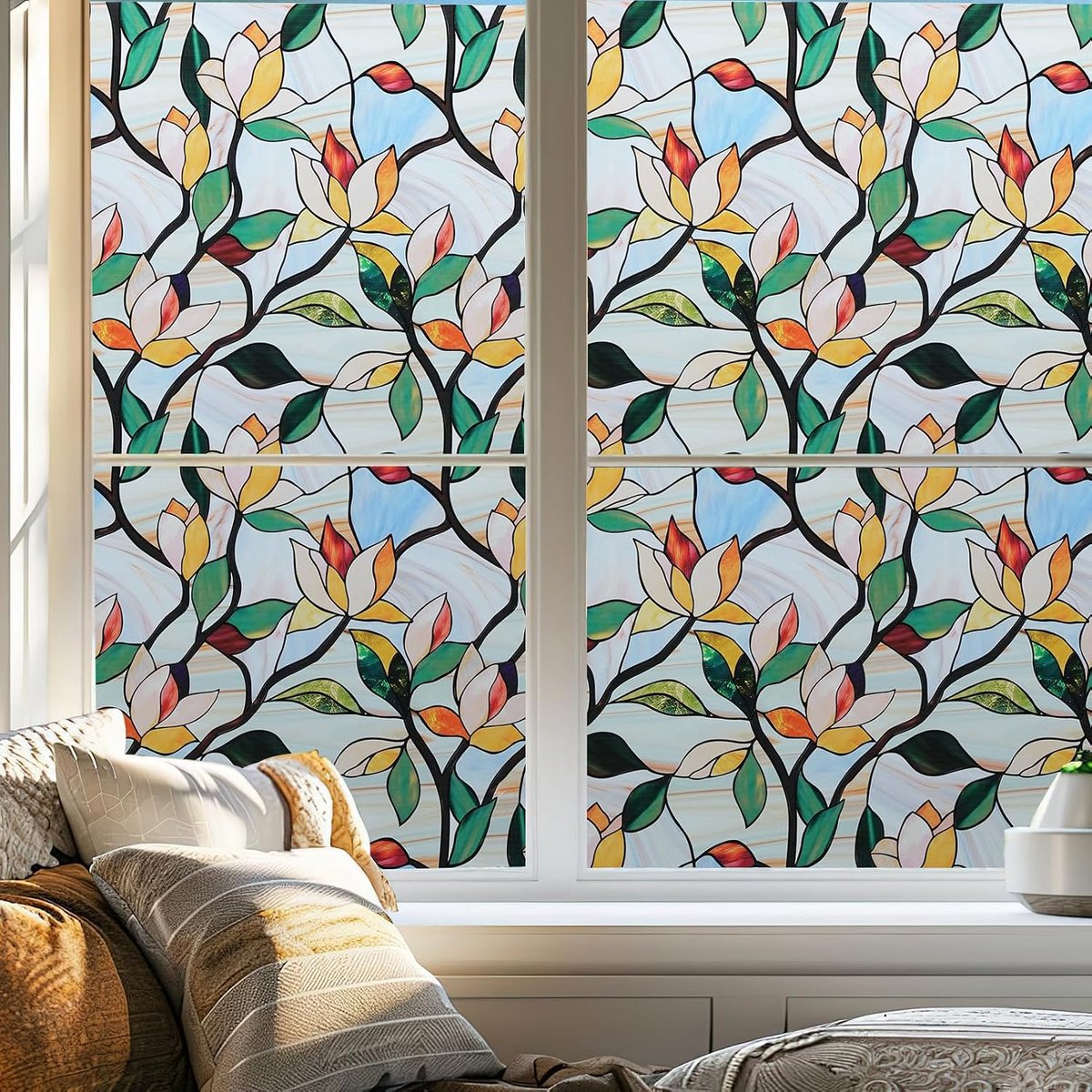 SnelShoppen - Dktie Privacy Screen Film Kleurige Raamfolie 90x200 cm - Zelfklevende Decoratieve Folie voor Privacy - Ideaal voor Badkamer, Kantoor en