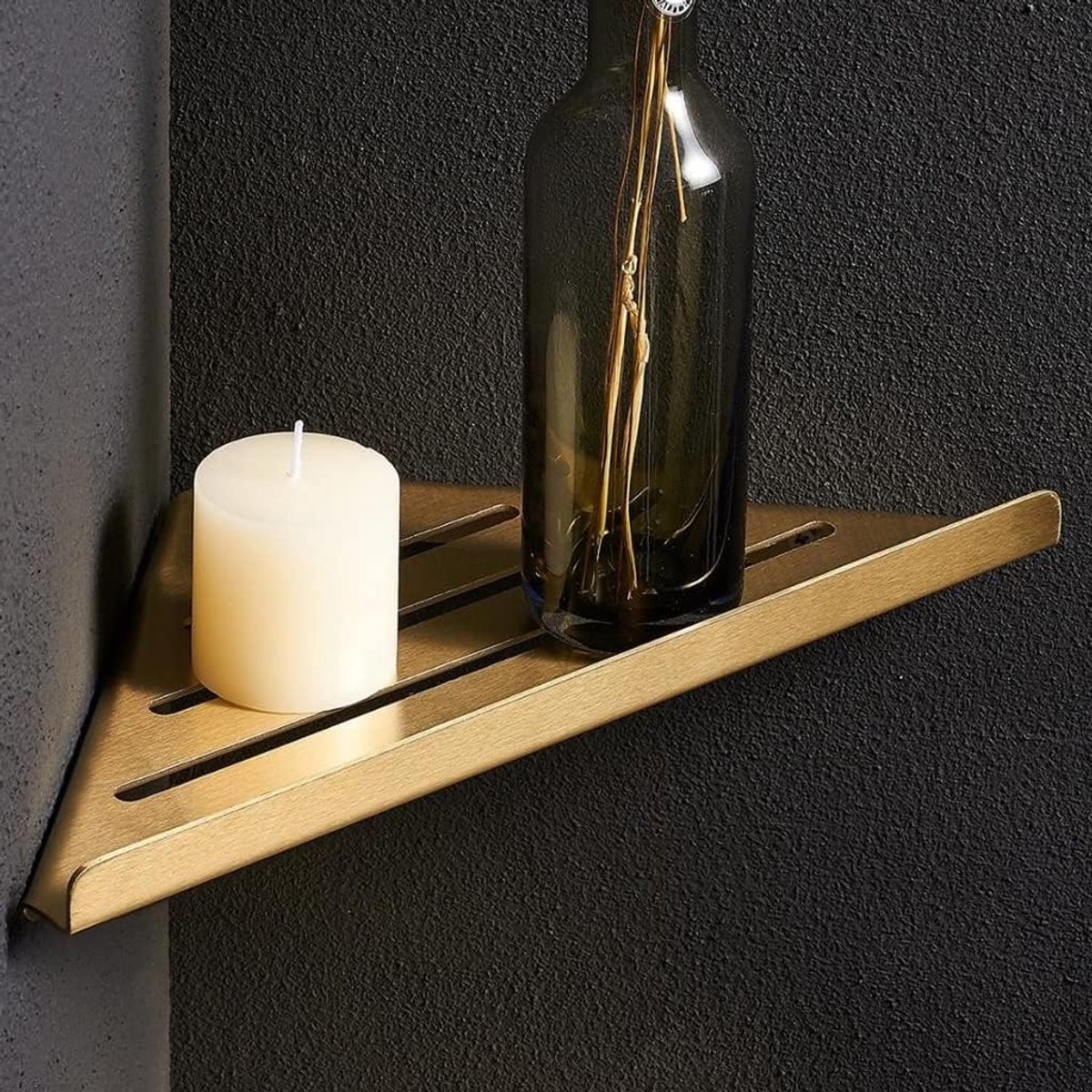 SnelShoppen - Hoekdouche Caddy Badkamer Planken Drijvende Planken Triangle RVS Shampoo Cosmetica Opslagrek Vaatrek Wandgemonteerde Keuken Kruidenspotj