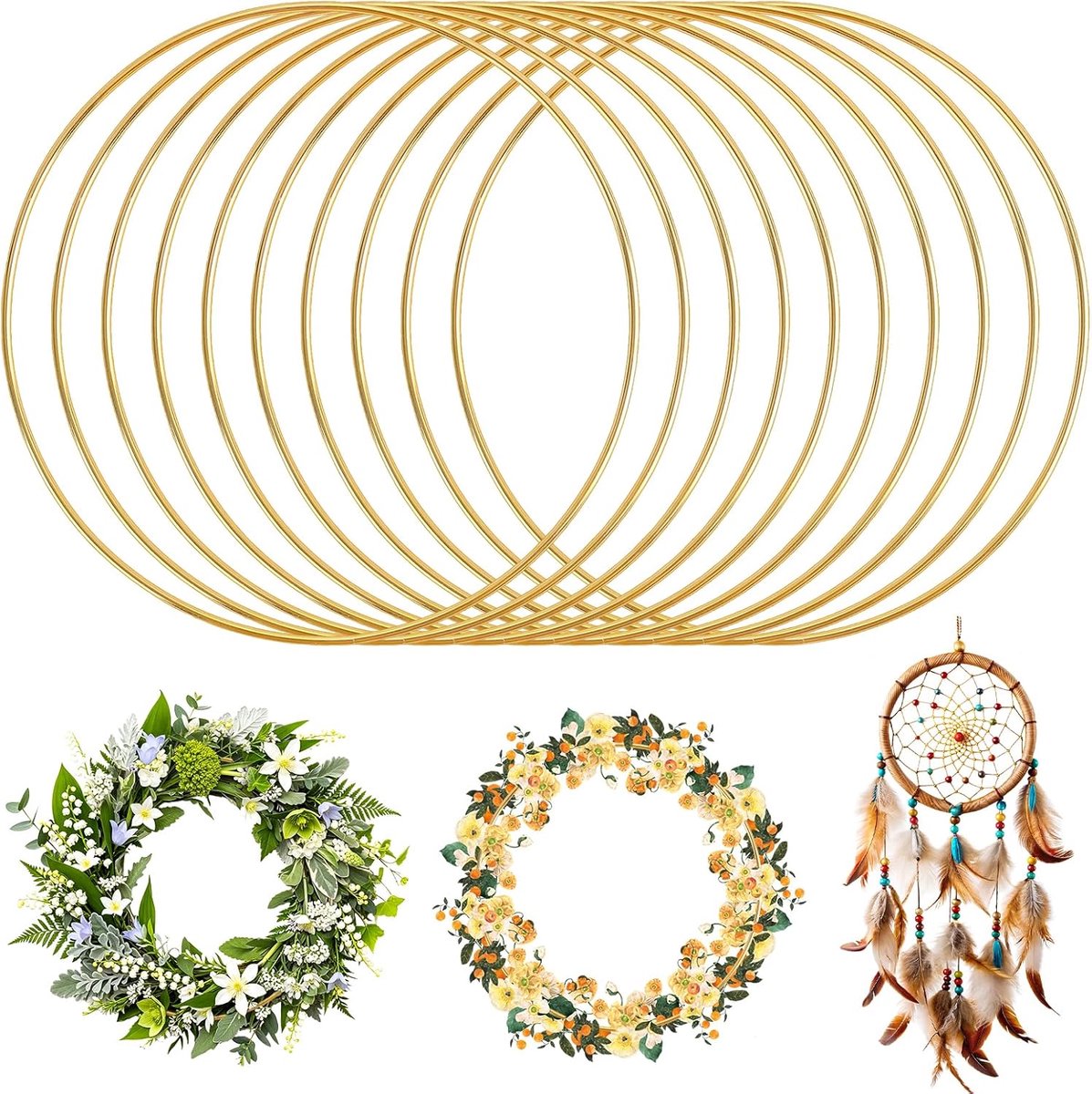 10 stuks 20 cm metalen ringen om te knutselen, gouden metalen ring