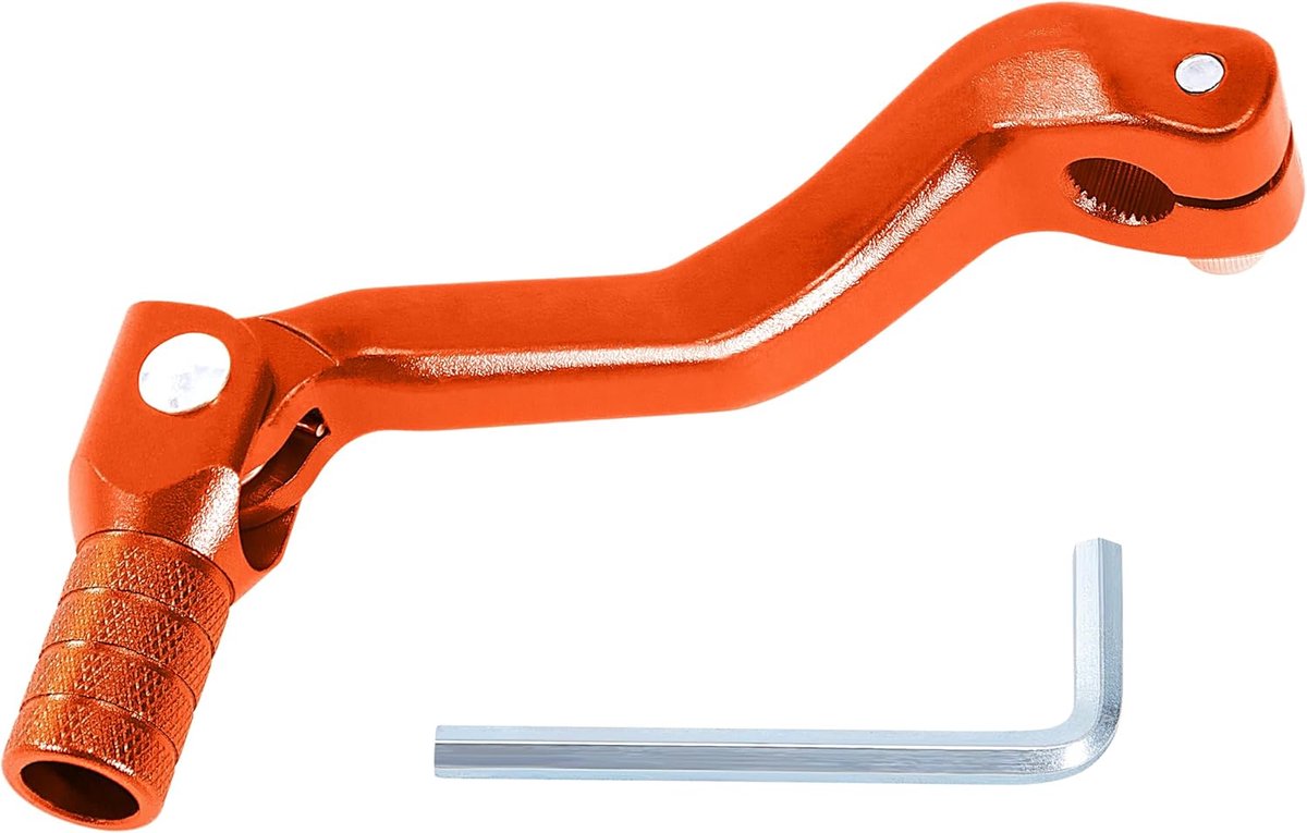 Schakelhendel voor motorfiets, inklapbaar, van aluminium, universeel, voor ombouw van motorfiets, ATV, pitbike, dirtbike, 119 x 52 mm, oranje
