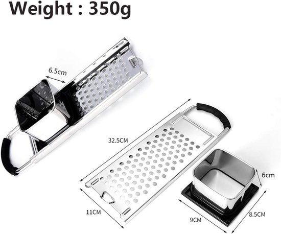 Stalen Spätzle-vliegtuigdeegwaren, Roestvrijstalen Spätzle, Spätzle-rasp en Deegschraperhandmatig Pasta-koken Bewerkt, met Spätzle Schraper, Afmetingen: 32.5 x 11 x 6.5 cm — afbeelding 4