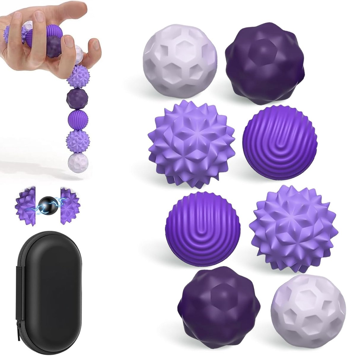 8 stuks magnetisch fidget speelgoed, anti-stress speelgoed met