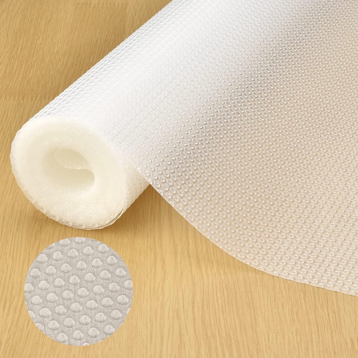 Lademat, antislip, 45 x 500 cm, ladebekleding, niet-klevende EVA-kunststof, waterdichte antislipmat voor planken, kasten, laden, koelkasten, thuis, kantoor, vrije snit, transparant
