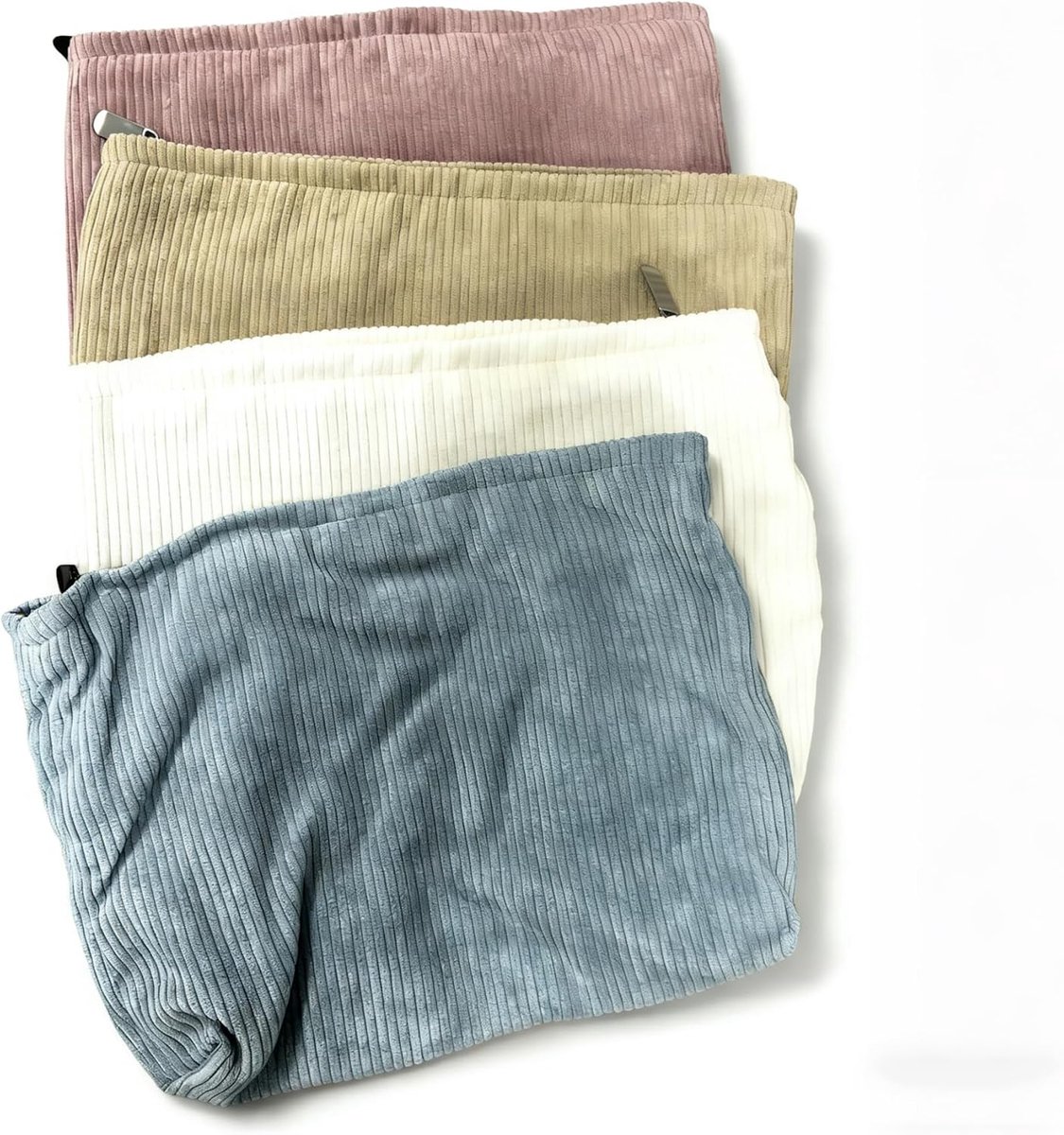 kleine make-uptas voor dames, 4 stuks, corduroy, cosmeticatasjes, 25 x 18 x 4 cm, stoffen cosmeticatas met ritssluiting, reismake-uptas, draagbare esthetische tas, 1 stuks