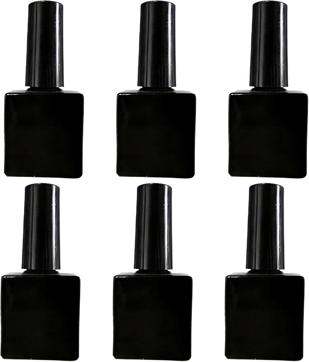6 stuks 10 ml lege nagellakflessen met penseel vierkant glas